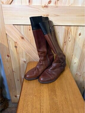Ariat Brown and Black Leather Riding Boots Size US 9.5B